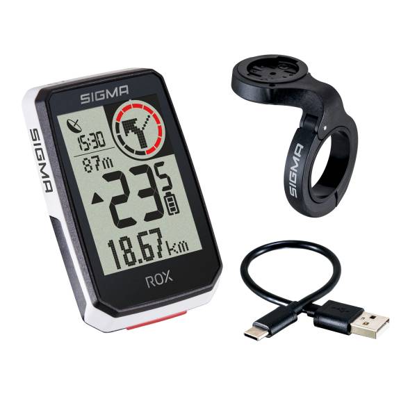 Sigma Rox 2.0 GPS Navigazione Ciclismo + Montaggio Manubrio - Bianco