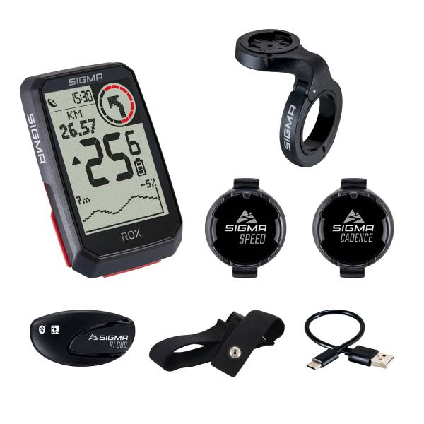 Sigma Rox 4.0 GPS Navigazione Ciclismo HR/Cadenza - Nero