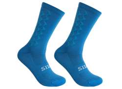 Silca Aero Tall Cykelsockor Bl&aring; - S 35-38