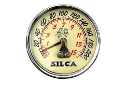 Silca Manometer 15 Bar Für. Pista/SuperPista - Silber/Gelb