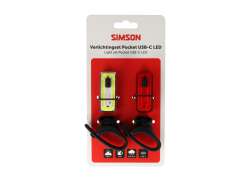 Simson Aurora Pocket Set Luce Ricaricabile - Nero