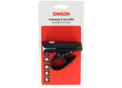 Simson Aurora X-Line 200 Frontlys USB-C Oppladbar - Svart