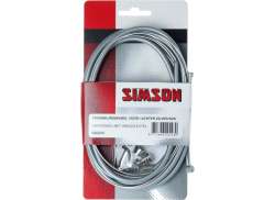 Simson Brake Cable Set Front or Rear Stainless Steel Silver