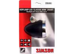Simson Classic Mini Farol LED Baterias - Preto