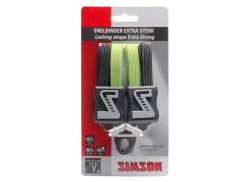 Simson Cordon Elastic Cu Capete Metalice Extra Rezistent - Negru/Verde