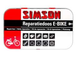 Simson E-Bike D&aelig;kreparering S&aelig;t 10-Dele - R&oslash;d/Hvid