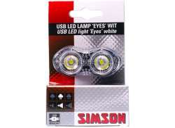 Simson Eyes Farol LED USB Baterias - Preto