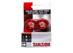 Simson Eyes Luce Posteriore LED USB - Nero/Rosso