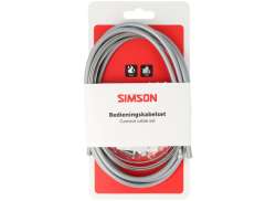 Simson Juego De Cables De Freno Completo Universal Inox - Gris