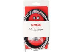 Simson Juego De Cables De Freno Completo Universal - Negro
