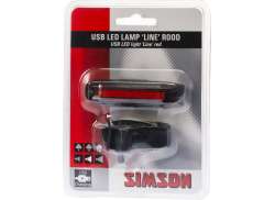 Simson Line Farol Traseiro 20 LED USB - Preto