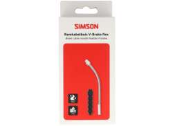 Simson V-Freno Codo De Cable Flexible Incl. Goma - Plata