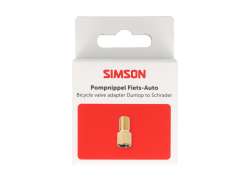 Simson Verloopnippel Hollands -> Autoventiel - Messing