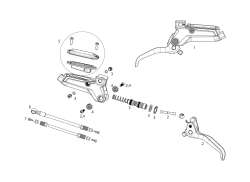 Sram Niveau Bremsearm Hydrauliske 4-Stempler Alu/Carb - Sølv