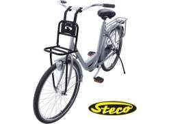 Steco Bicicleta Transportador Dianteiro Transporte Conforto Pequeno Brilho Preto