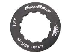 Sunrace L&aring;s Ring 12T Aluminium - Sort