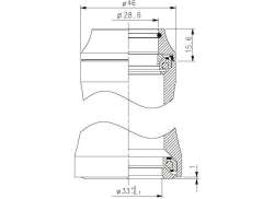 Tecore E Styrfittings 1 1/8 - 1 1/4 Tomme Aluminium - Sort