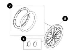 Thule 1500055439 Rear Wheel 20" 24 Spokes Для Bexey - Черный