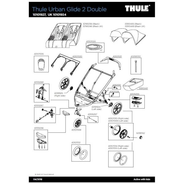 thule urban glide 2 parts