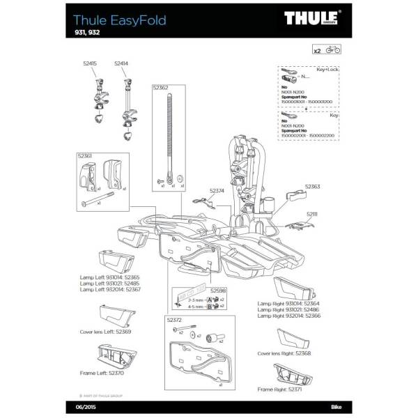 sla Geval selecteer Buy Thule 52367 Lamp Left For Thule EasyFold 932 at HBS