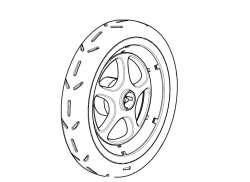 Thule 54051 Sleek Rear Wheel Right - Sleek/Sleek Bassinet