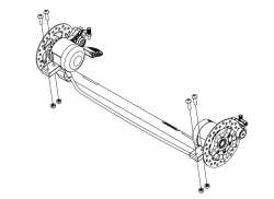 Thule Chariot 40105316 Axle Assembly Dla Sport 1 17-X