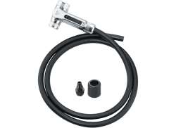 Topeak 双头 DX1 泵压头 + 软管 - 黑色/银色