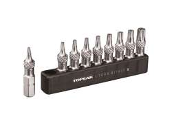 Topeak Torx Bit Sett Lang 9-Deler T6-T30 - Sølv/Svart