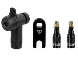 Topeak TurboFlow Valvă Adaptor Set Incl. Rapidhead - Negru