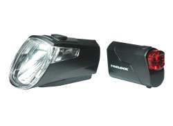 Trelock I-Go Eco 25 Lighting Set Battery USB - Black
