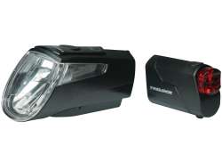 Trelock LS 460 / LS720 照明セット LED バッテリー - ブラック