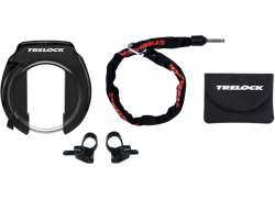 Trelock RS 351 フレーム ロック AZ + プラグイン チェーン - ブラック