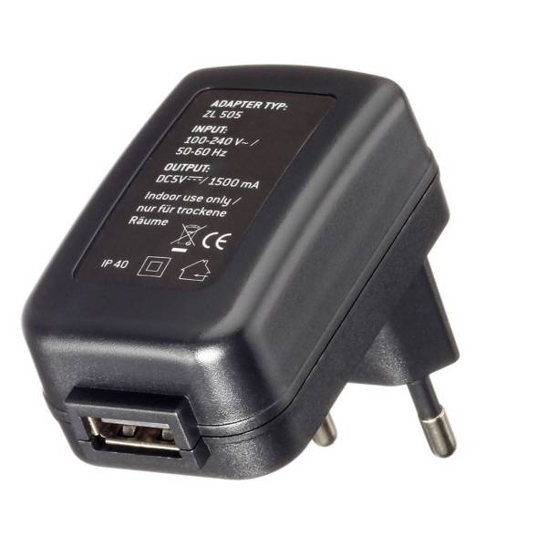 Trelock ZL505 Caricabatterie Rapido USB 1500mAh - Nero
