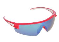Trivio Hadley Radsportbrille Inkl. 2 Extra Gläser - Rot/Weiß