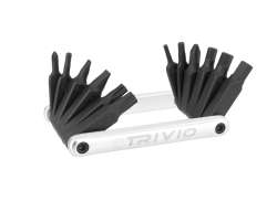 Trivio Mini Tool 12-Osat Teräs/Alumiini - Musta/Hopea