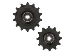 Trivio Pulley Wheels 12/14T Chromo Bearings - Black