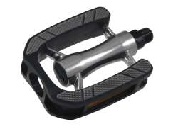 Union SP-824 Pedal 9/16&quot; Anti-Derrapar Refletor - Prata/Preto