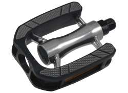 Union SP-824 Pedal 9/16&quot; Anti-Slip Reflekterende - S&oslash;lv/Sort