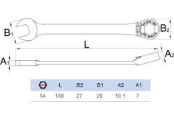 Unior 160/2 コンビネーション レンチ/ソケット レンチ 14mm - グレー