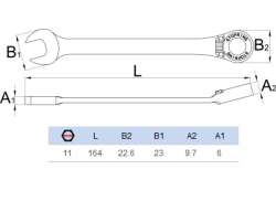 Unior 160/2 Steekringsleutel/Ratelsleutel 11mm - Grijs