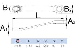 Unior 170/2 ボックス レンチ/ソケット レンチ 10/11mm - グレー