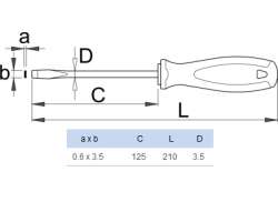 Unior 605TBI Šroubovák 3,5mm - Stříbrná/Šedá/Modrá