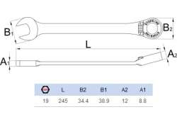 Unior Cheie De Piulițe/Cheie Tubulară/Cheie Dibluri 19 245mm