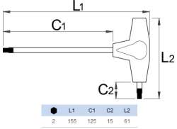 Unior Cheie Imbus T Model 2.0mm