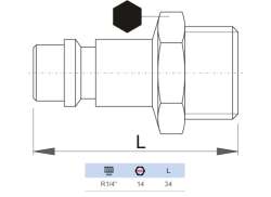 Unior Kompressori Kytkentä 1/4 Tuumaa Ulkokulutuspinta 7mm