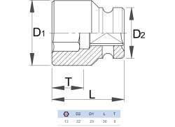 Unior Lock Impact 3/8 Tum - 13mm