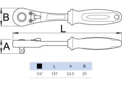 Unior Socket Wrench 1/4 with Ergonomic Grip