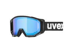 Uvex Athletic 恒定电压 骑行眼镜 Mirror 蓝色 - 哑光 黑色