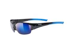 Uvex Blaze III Sykkelbriller Mirror Blue - Svart/Bl&aring;