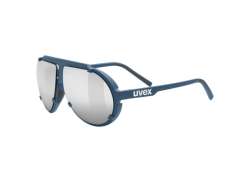 Uvex Esntl Pina Cycling Glasses Mirror Silver - Mat Blue
